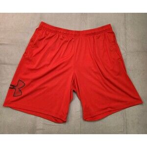 Under Armour UA Tech Graphic Shorts Men's 2XL Red 10" Logo Performance Heatgear